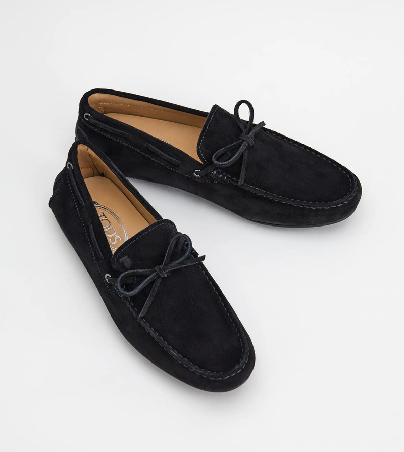 Tod's CITY GOMMINO DRIVING SHOES IN SUEDE - BLACK outlook