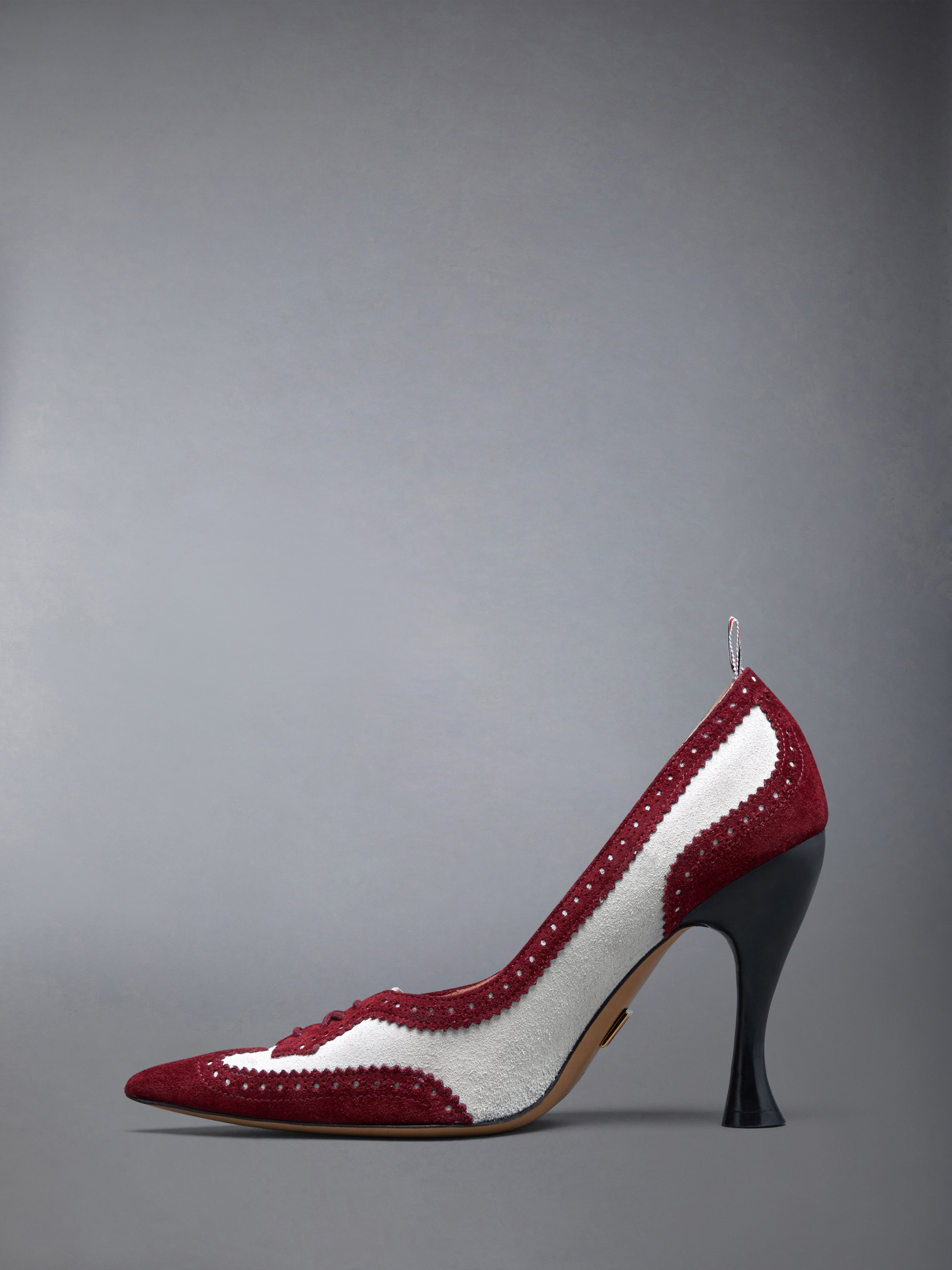 CALF SUEDE LOW THROAT WINGTIP PUMP 105MM - 3