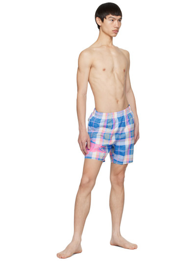 LACOSTE Blue & Pink Check Swim Shorts outlook