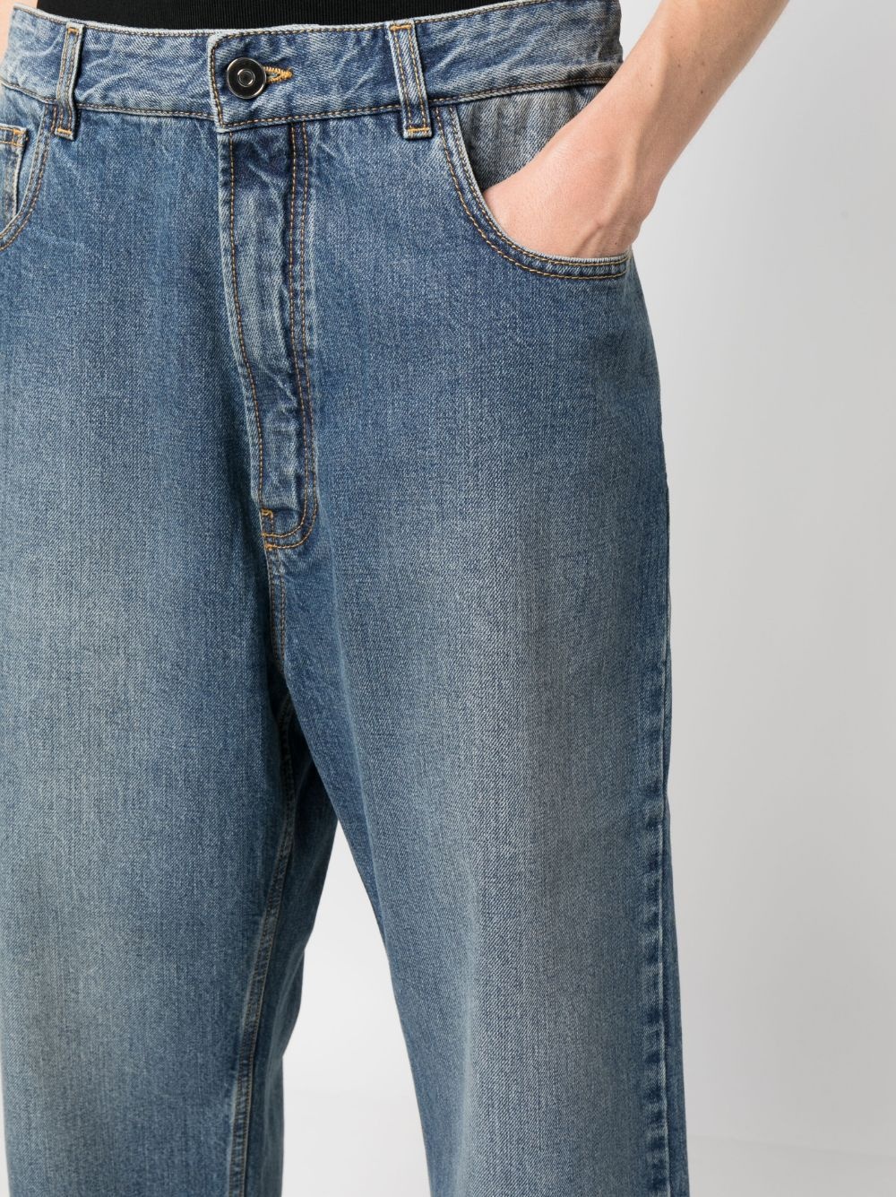 knit belt straight-leg jeans - 5