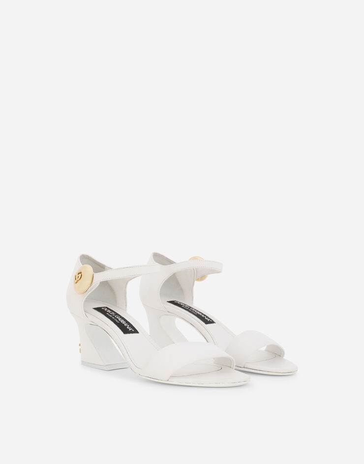 Nappa leather sandals with geometric heel - 2