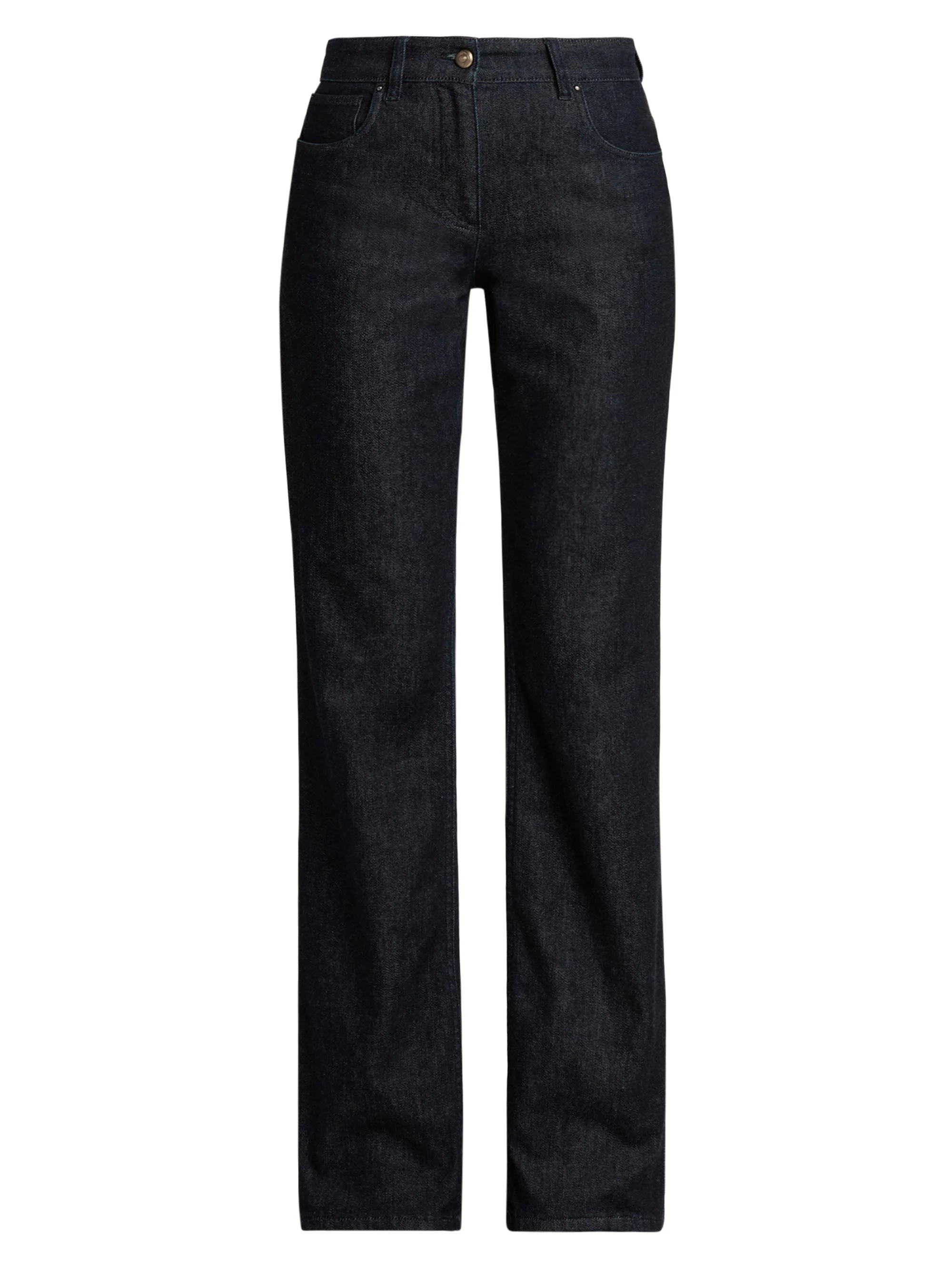 Women's Textured Straight-Leg Jeans - Blue Black - 1