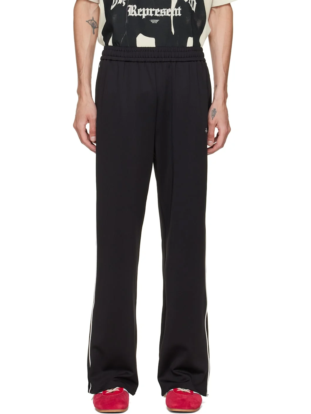 Black Taped Track Pants - 1