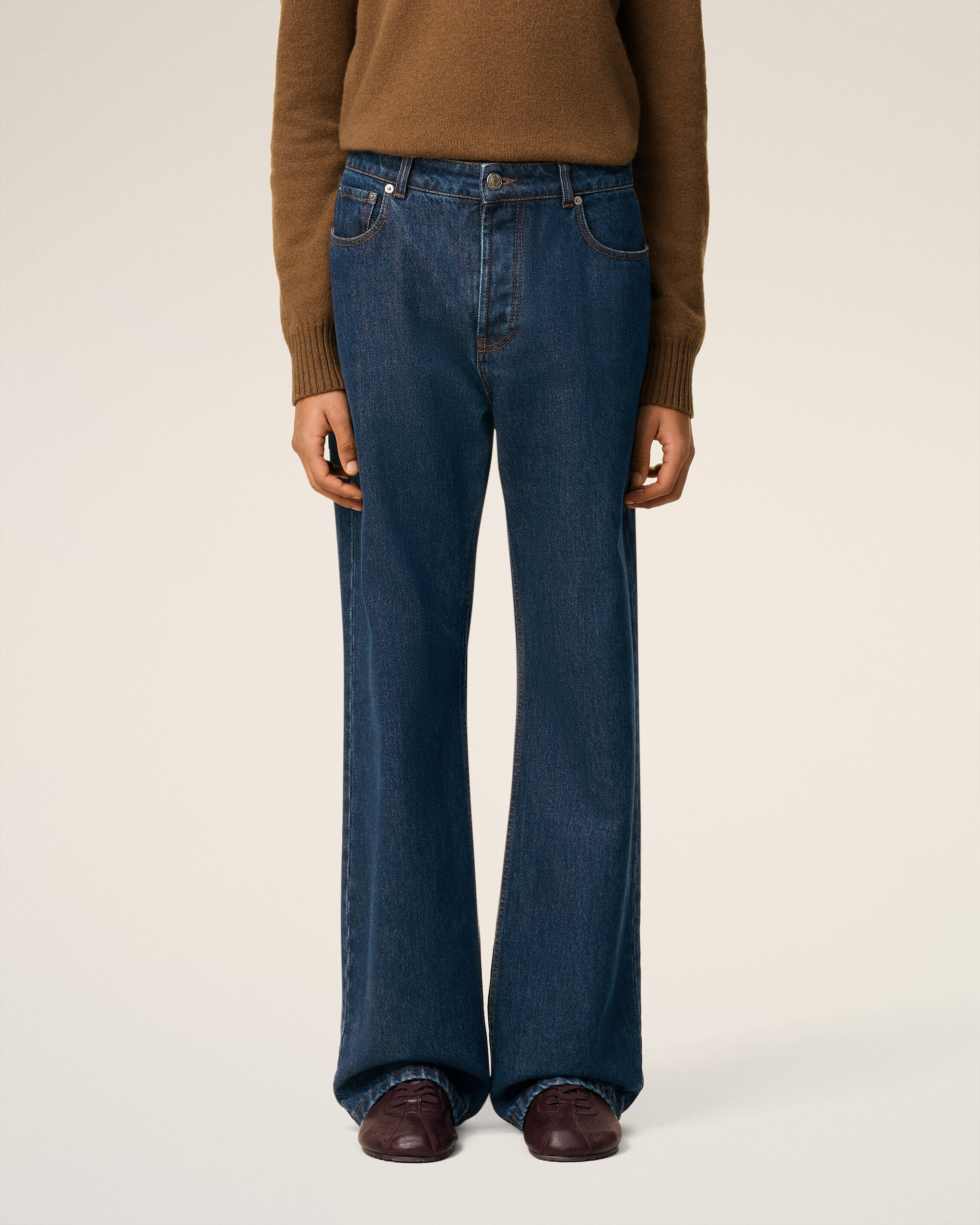 BLUE COTTON LARGE FIT JEANS - 3