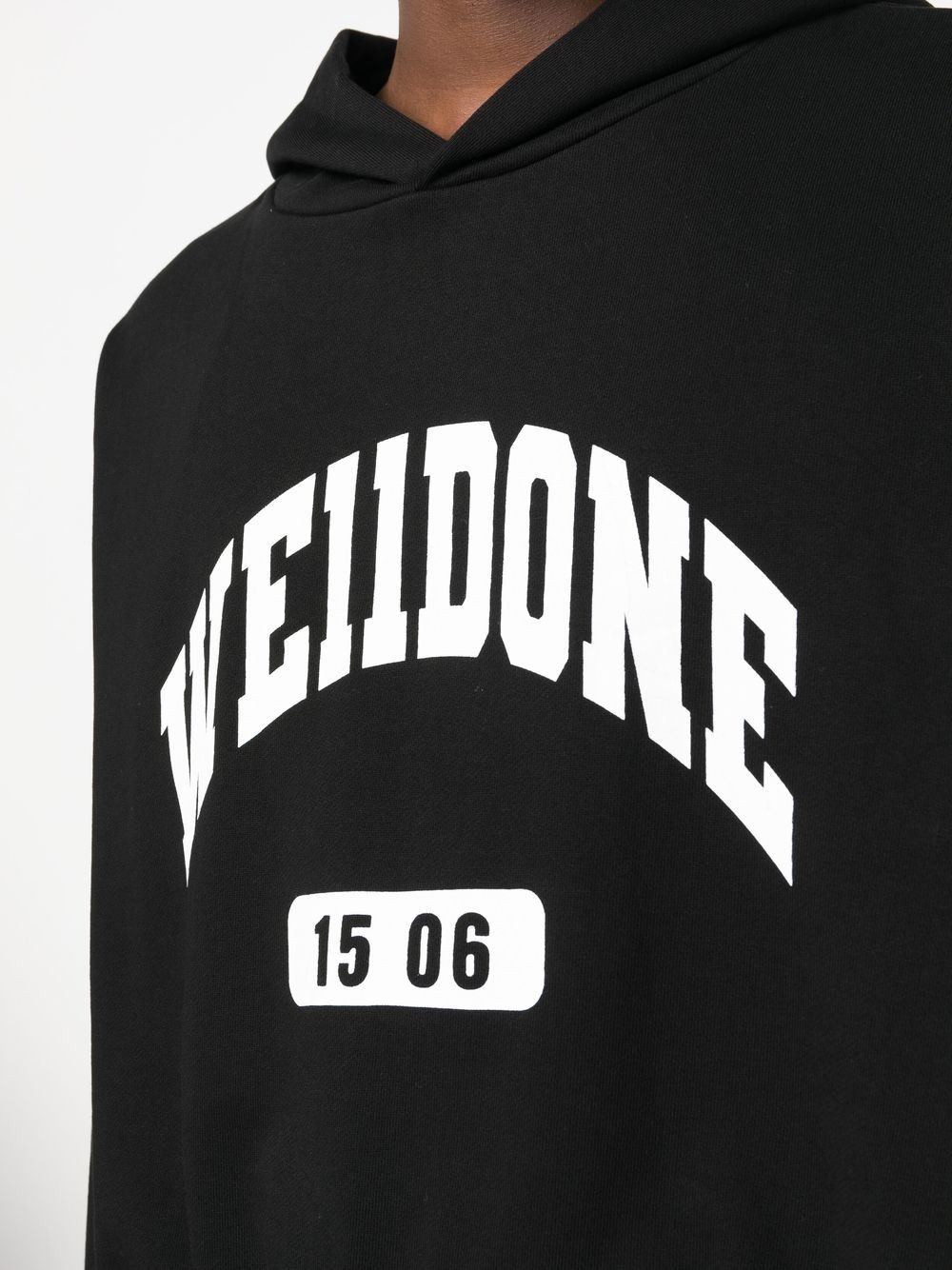 logo-print cotton hoodie - 5