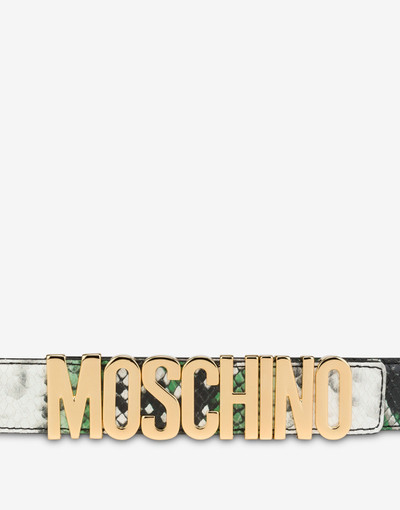Moschino LOGO LETTERING PYTHON-PRINT BELT outlook