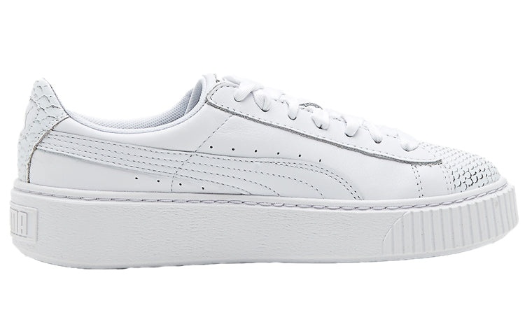 (WMNS) PUMA Basket Platform Ocean Leisure Board Shoes White 366442-02 - 2