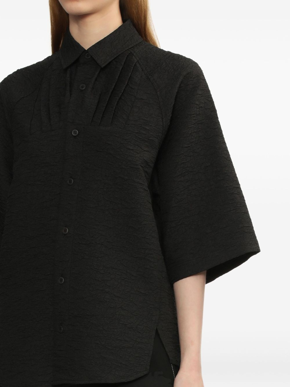 pleated raglan-sleeve shirt - 5