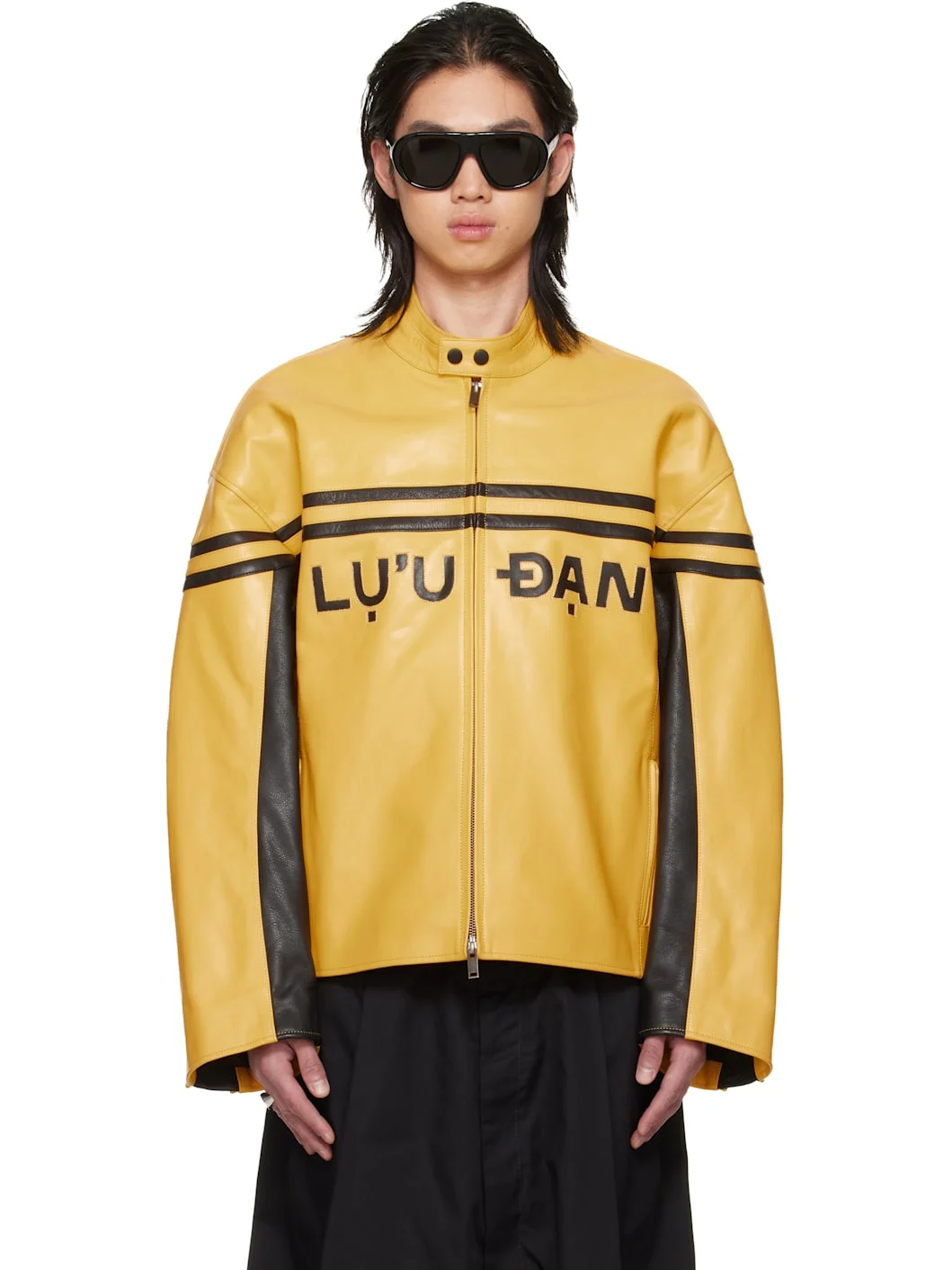 BRUCE LEE x LỰU ĐẠN Yellow Legacy Moto L-D Leather Jacket - 1