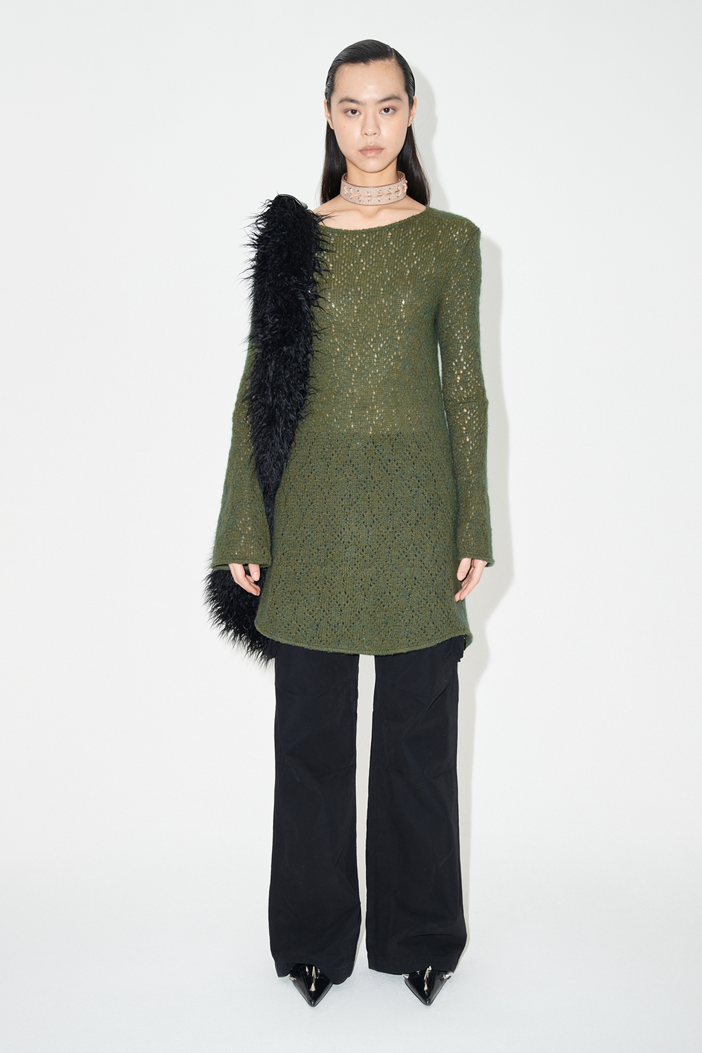 Two Face Dress Moor Green Crochet - 1