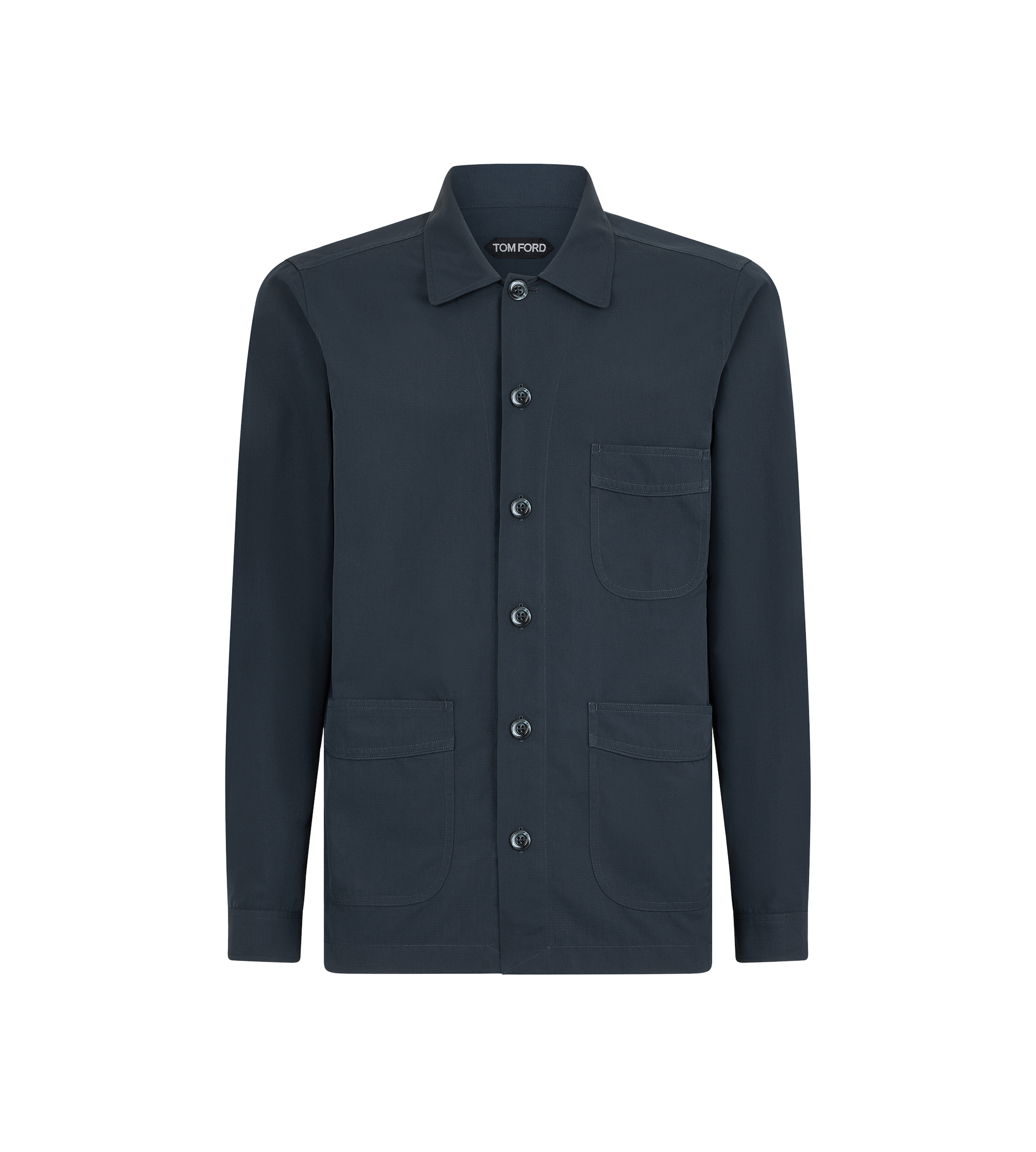 BRUSHED COTTON SILK PAJAMA SHIRT - 1