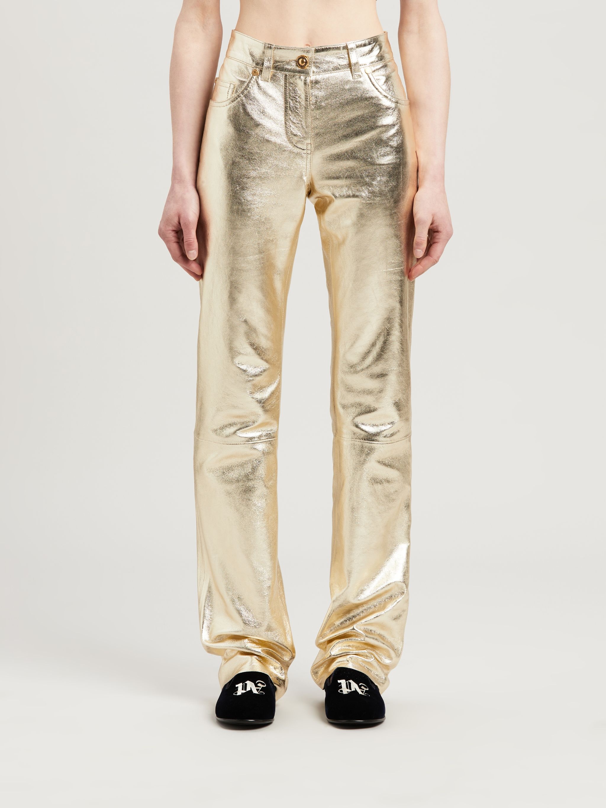 LAMINATED LEATHER PANTS - 3
