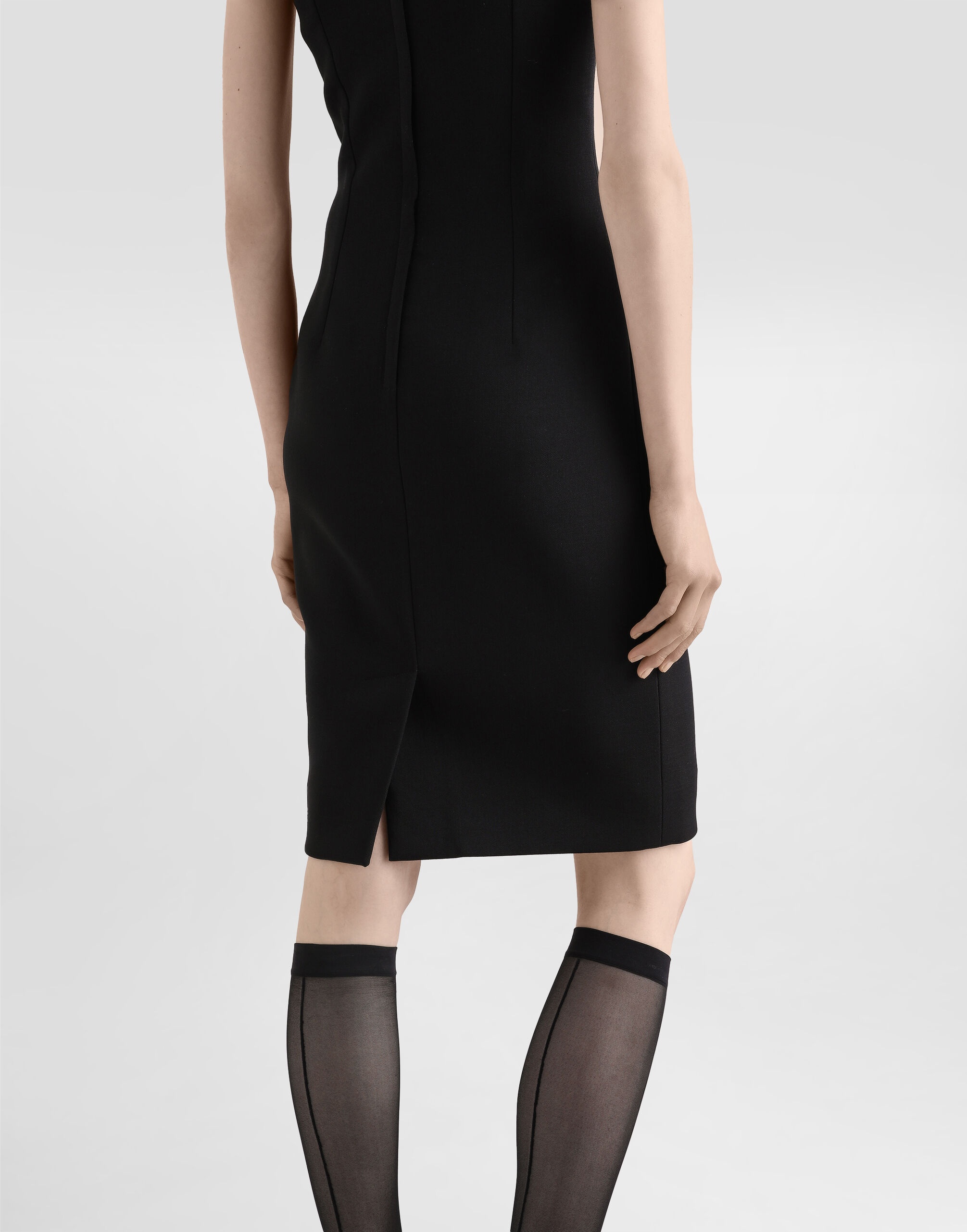 Wool calf-length sheath dress - 5
