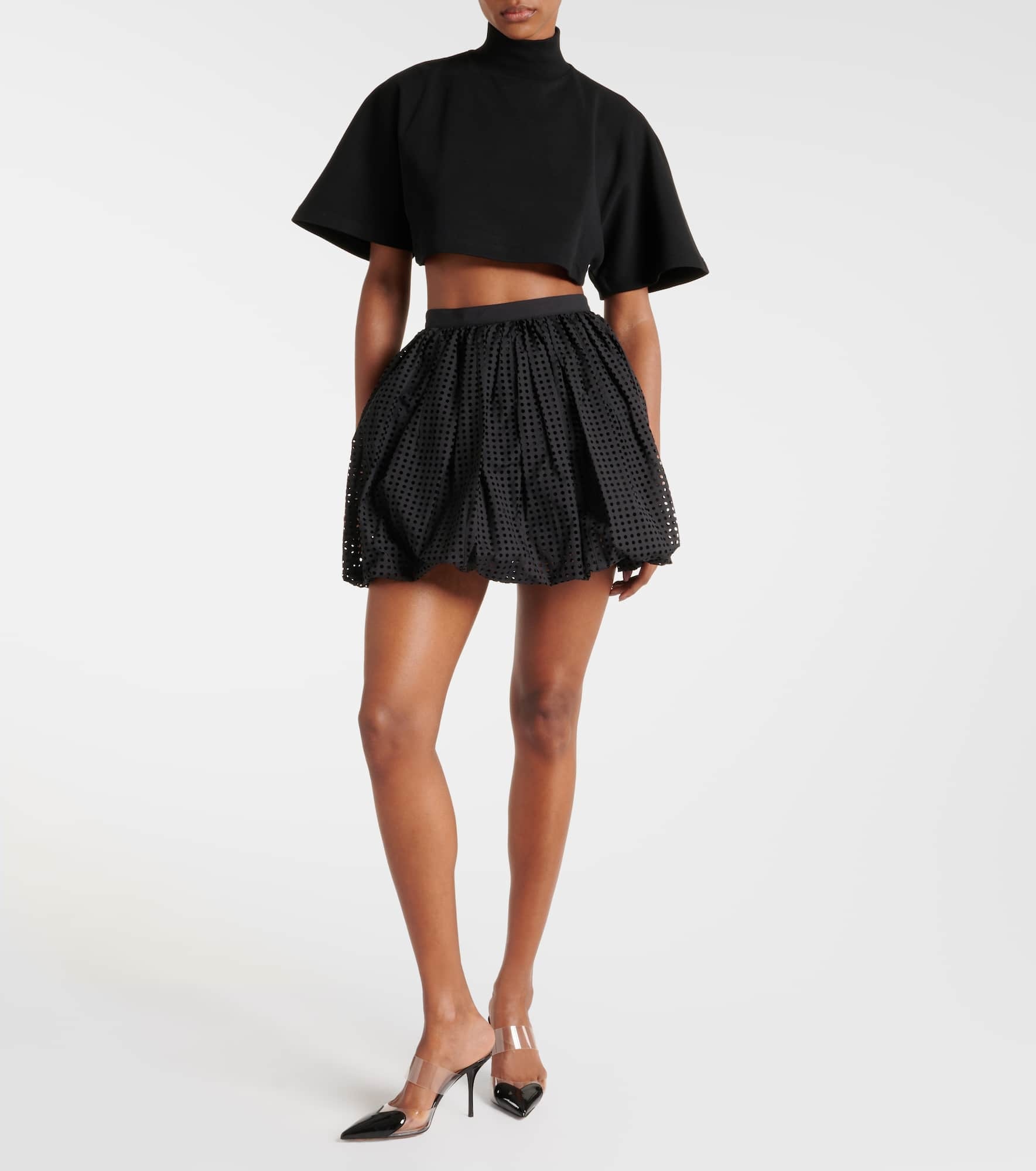 High-rise cotton-blend miniskirt - 2