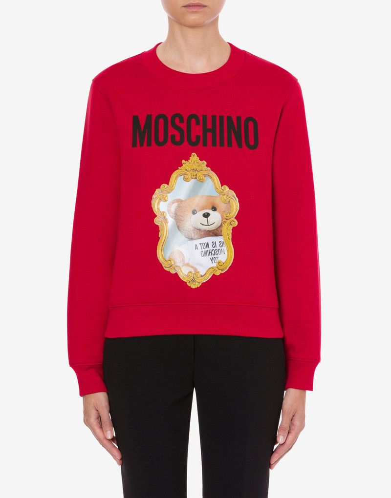 Moschino MIRROR TEDDY BEAR ORGANIC COTTON SWEATSHIRT outlook
