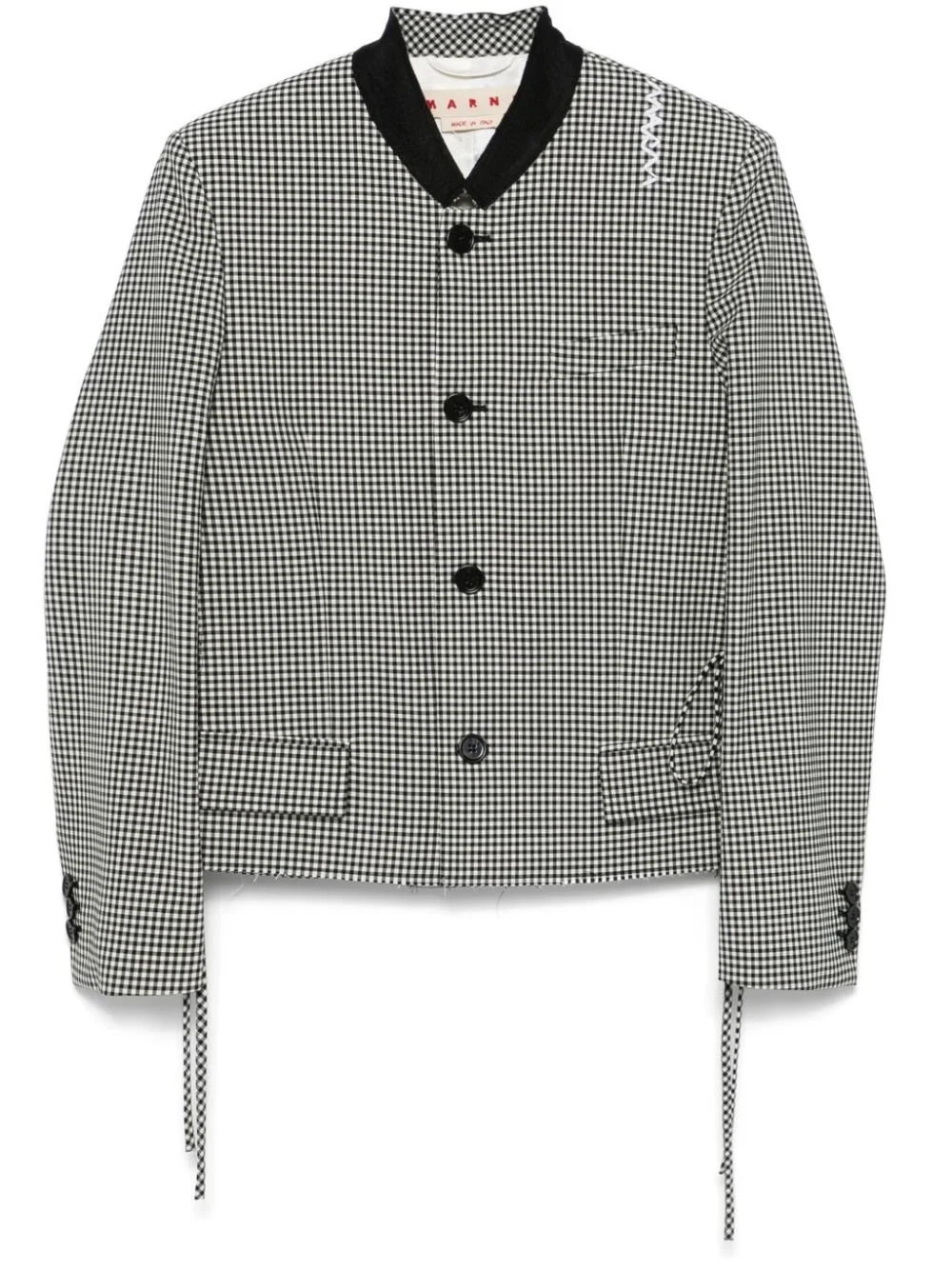 gingham-pattern jacket - 1