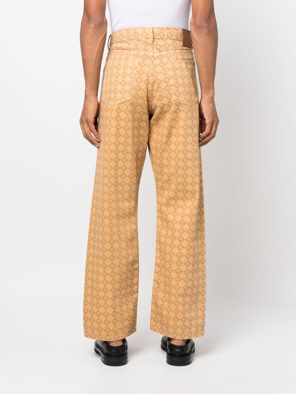 monogram-print straight-leg trousers - 4