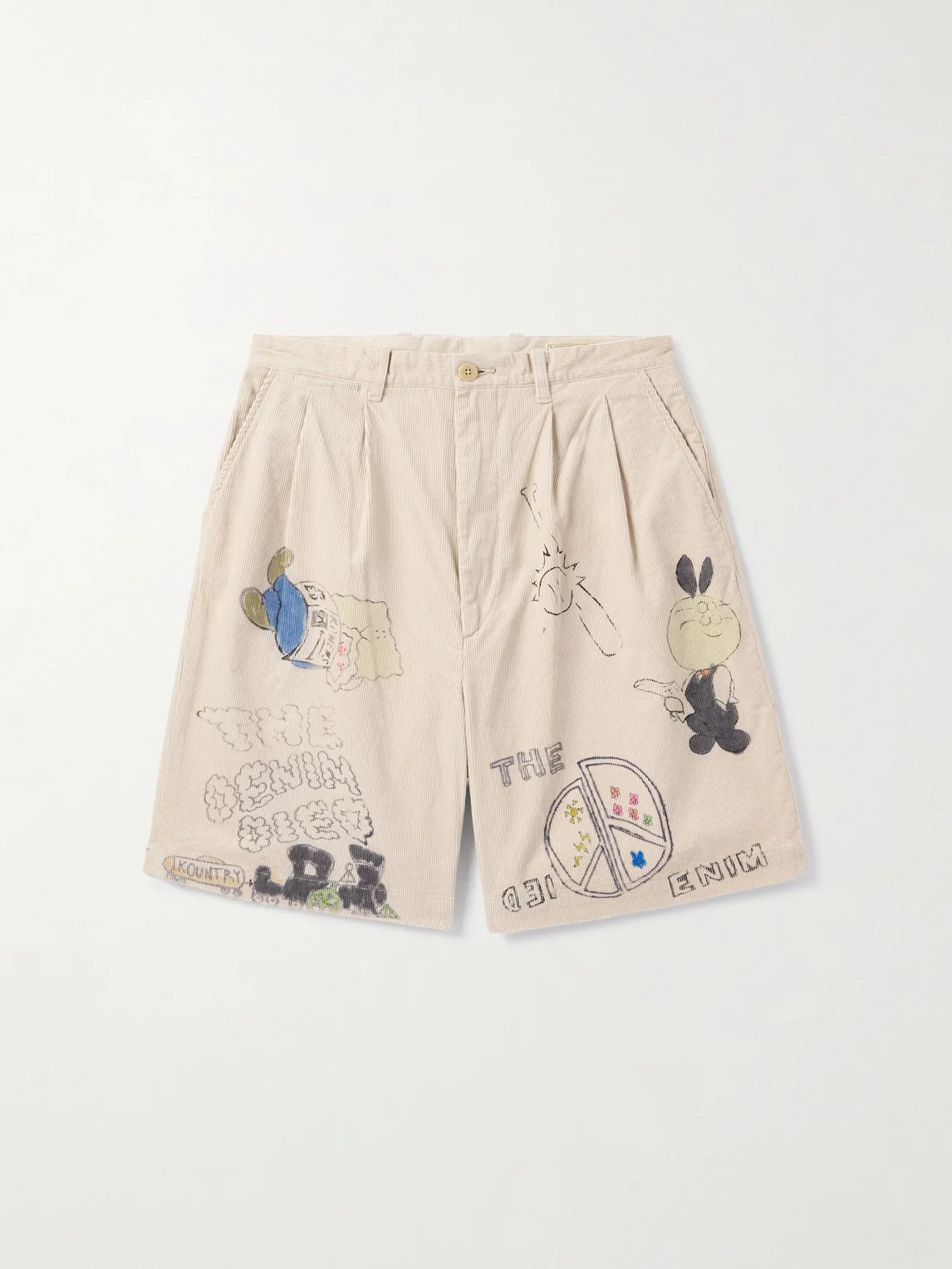 Memorial Paint Straight-Leg Printed Cotton-Corduroy Shorts - 1