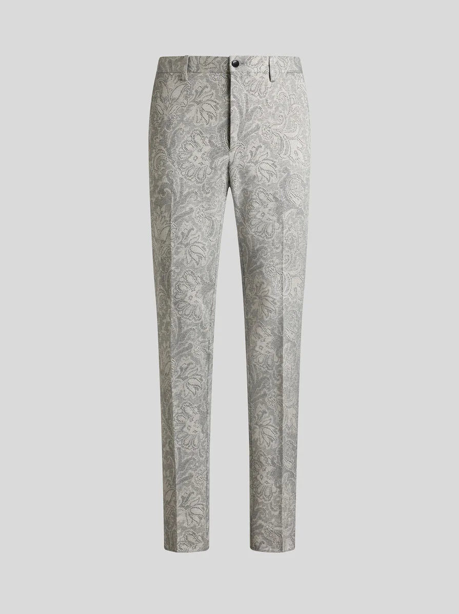 COTTON JACQUARD TROUSERS - 1