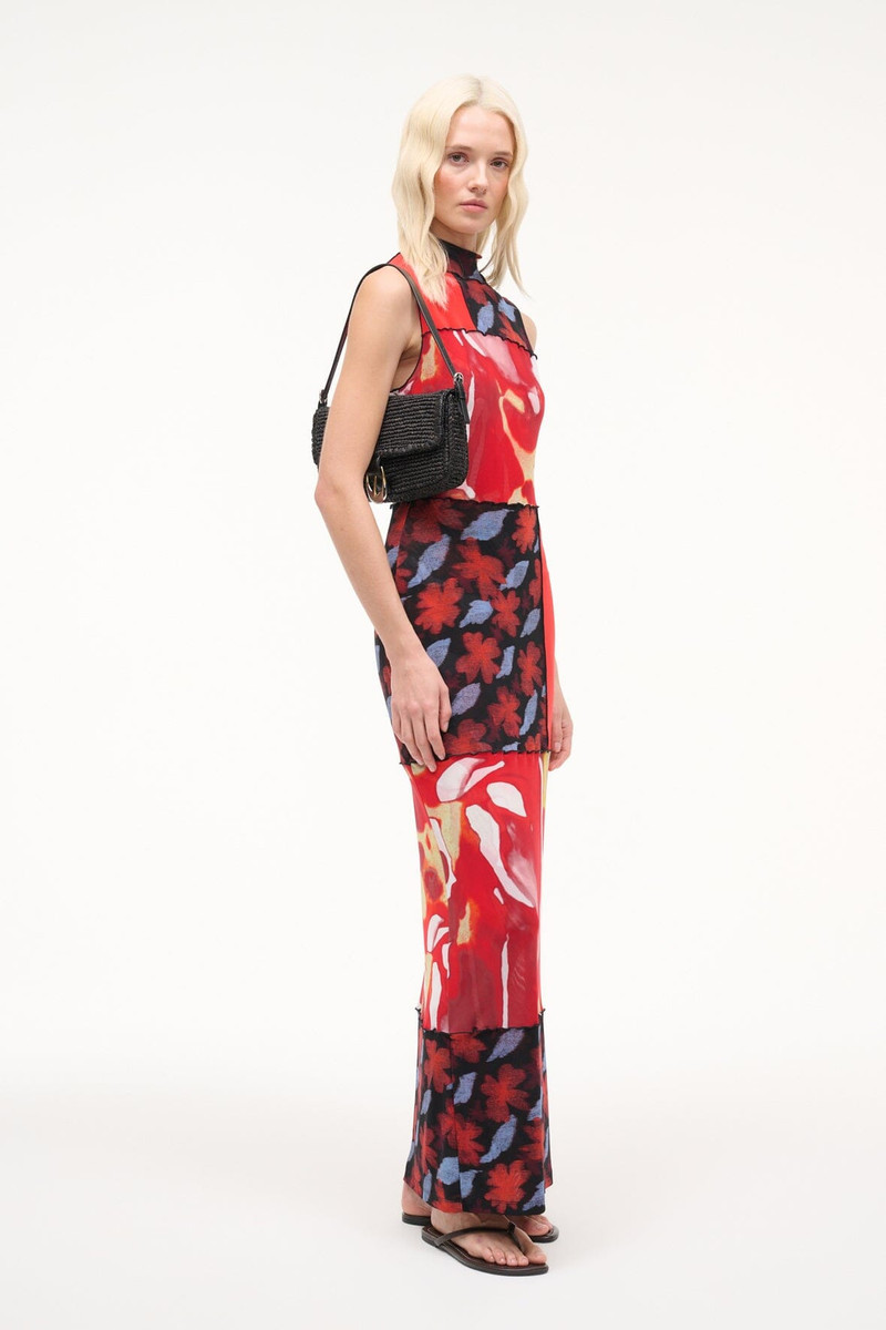 STAUD RUBY DRESS RED ZONE MULTI 5