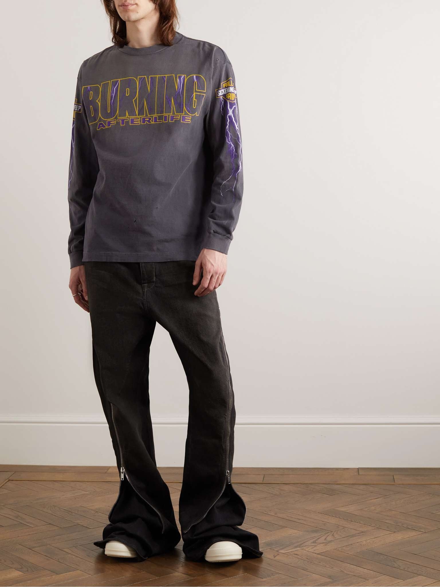 Printed Distressed Cotton-Jersey T-Shirt - 2