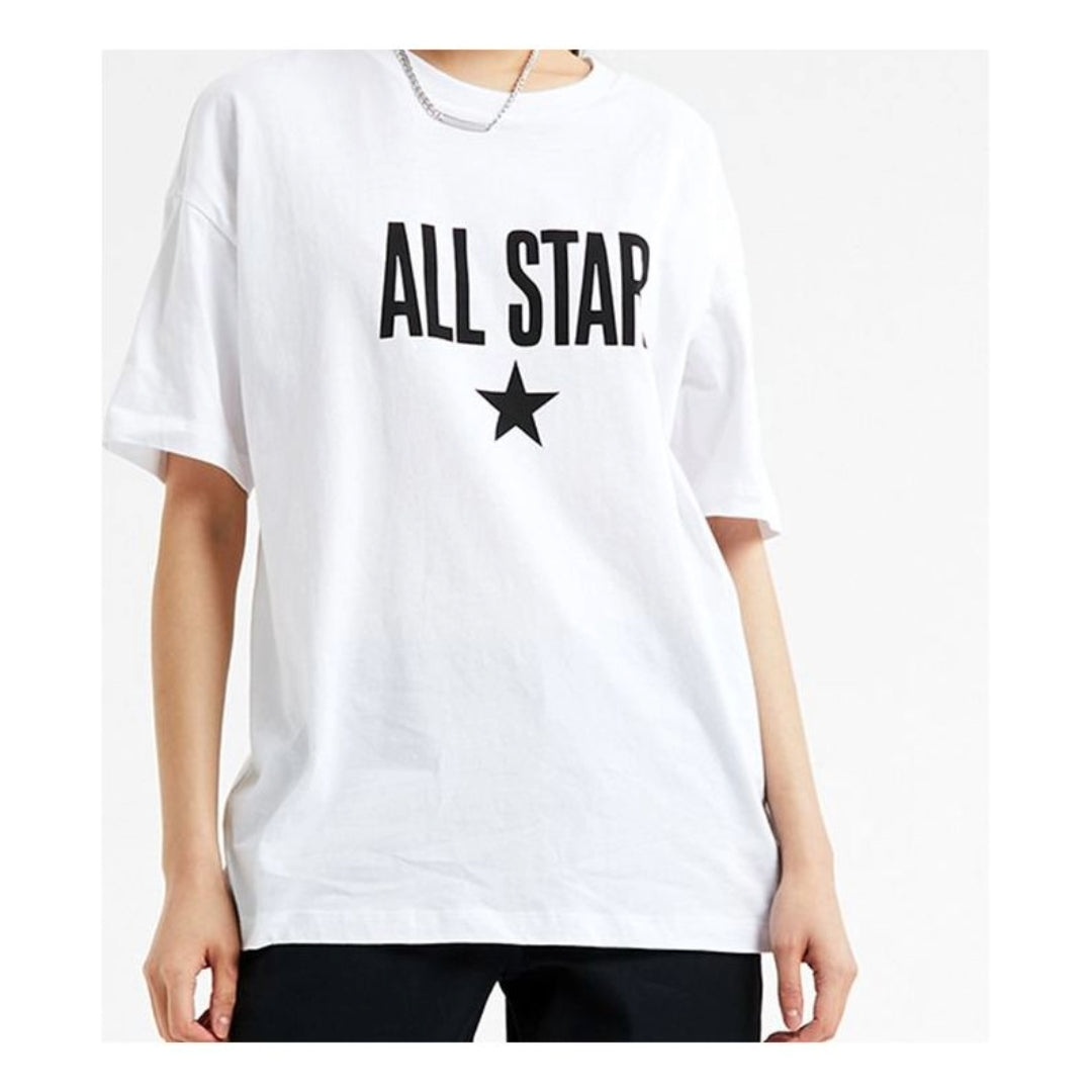(WMNS) Converse All Star T-Shirt 'White Black' 10020932-A01 - 3