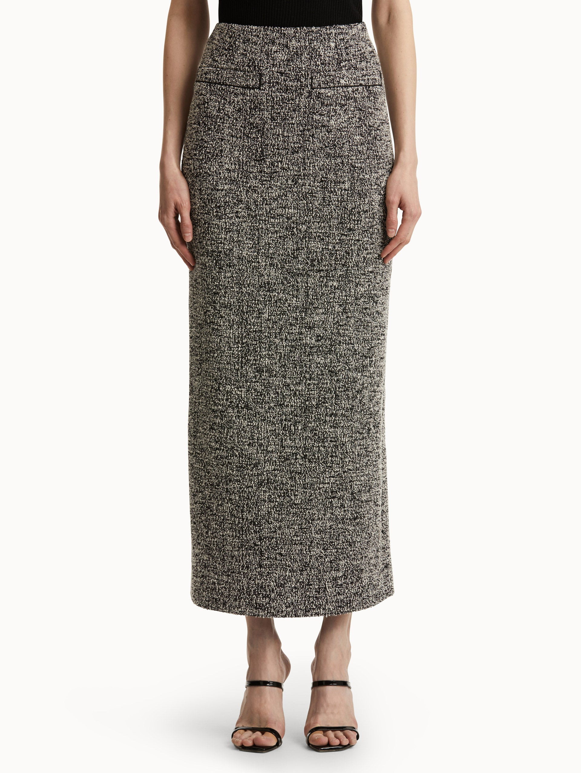 BOUCLÉ JERSEY TWEED PENCIL SKIRT - 5