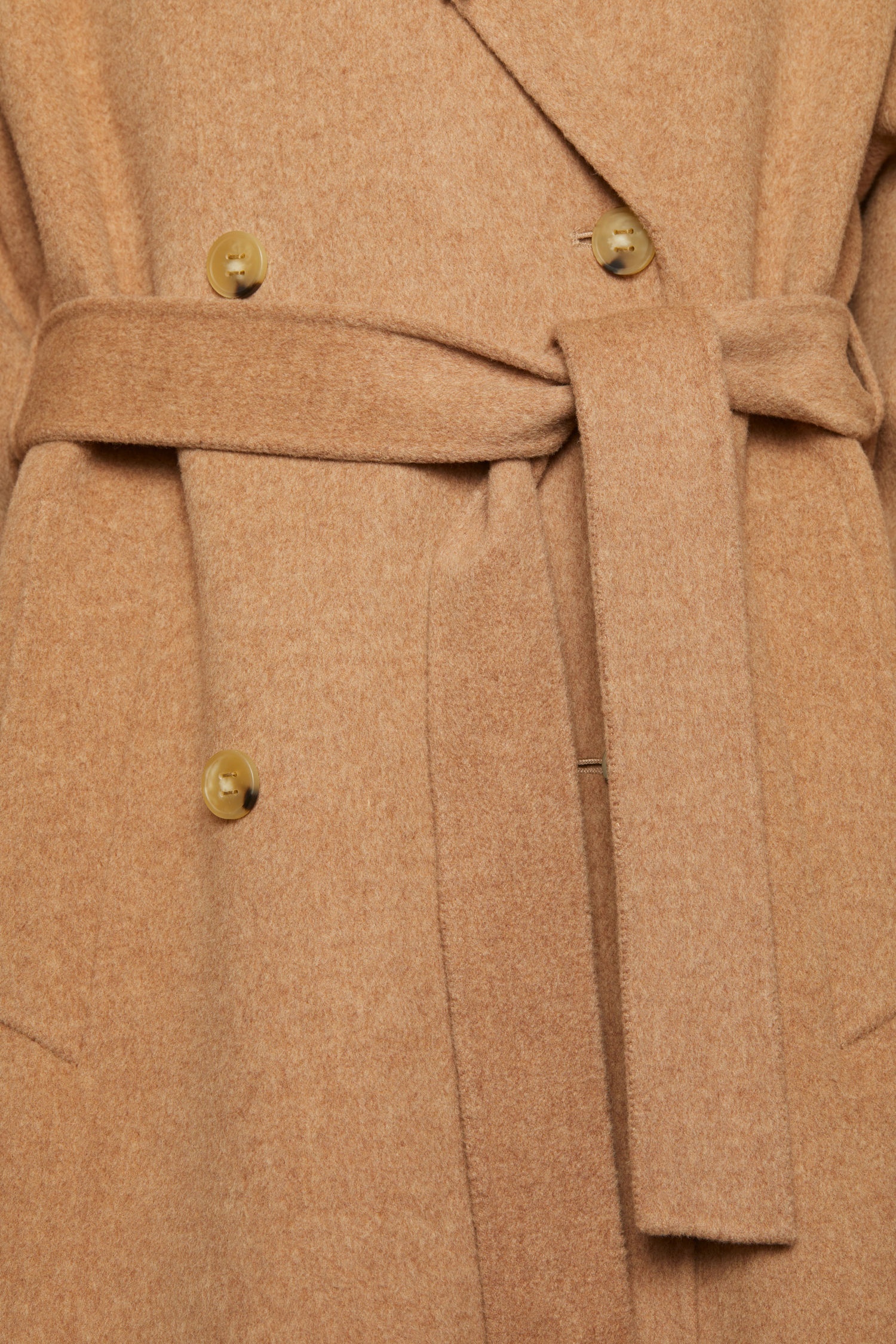 Belted wool coat camel melange - 7