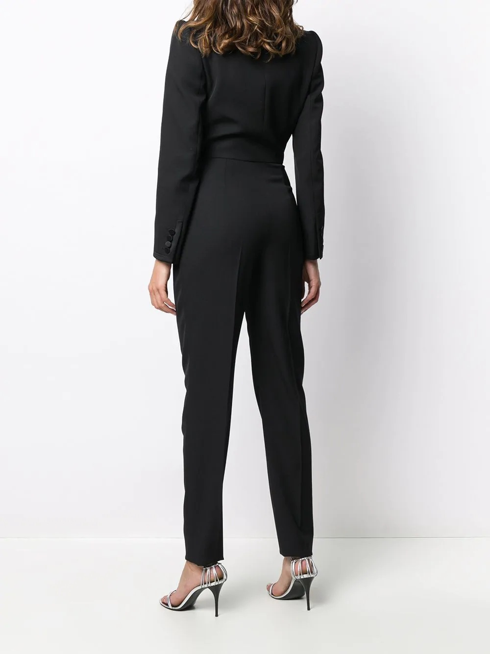 deep V-neck tailored jumpsuit - 4