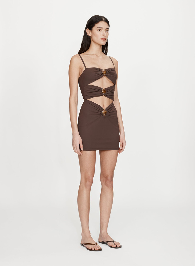 CHRISTOPHER ESBER Mineral Stone Ruched Mini Dress outlook
