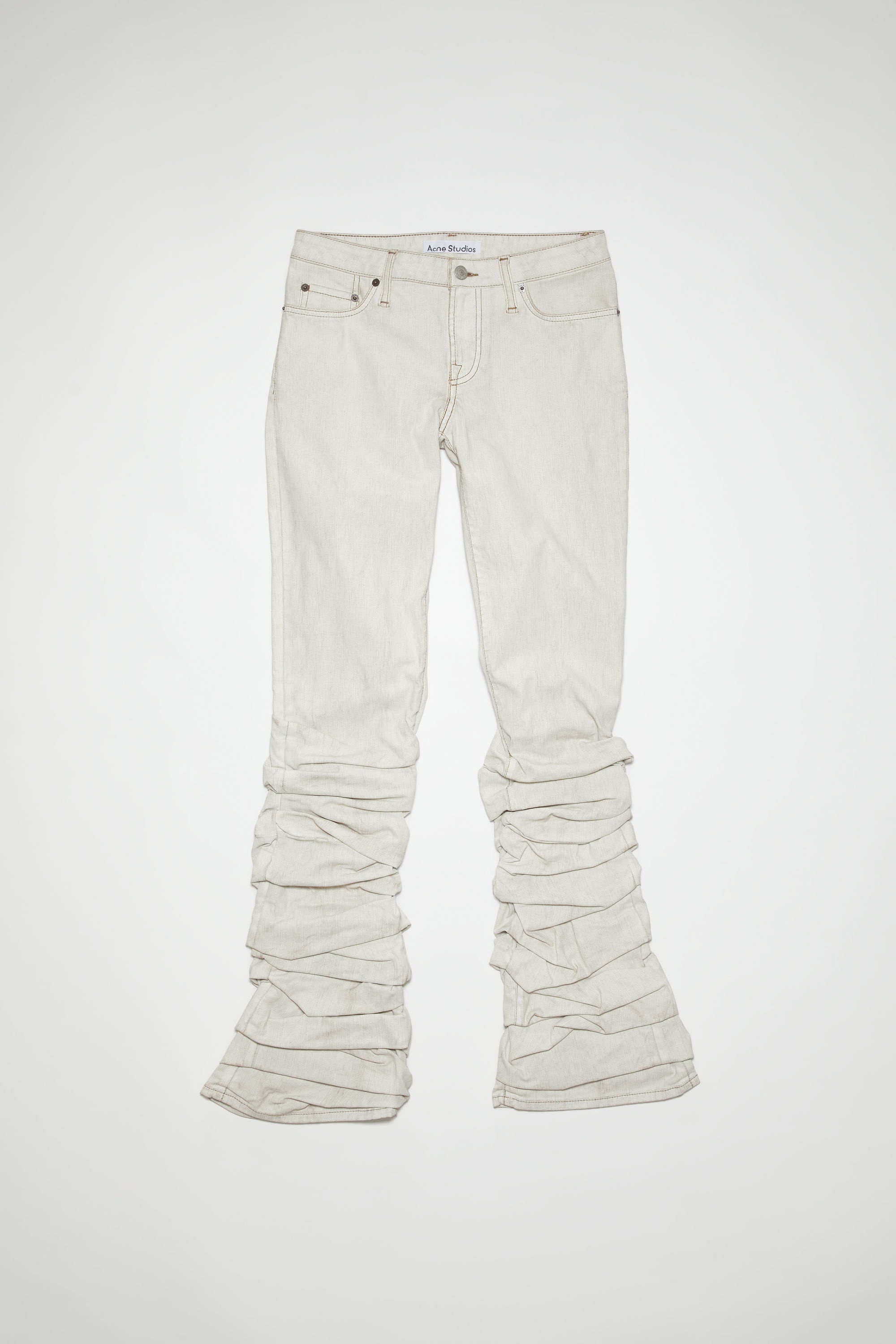 Denim trousers - White/brown - 1