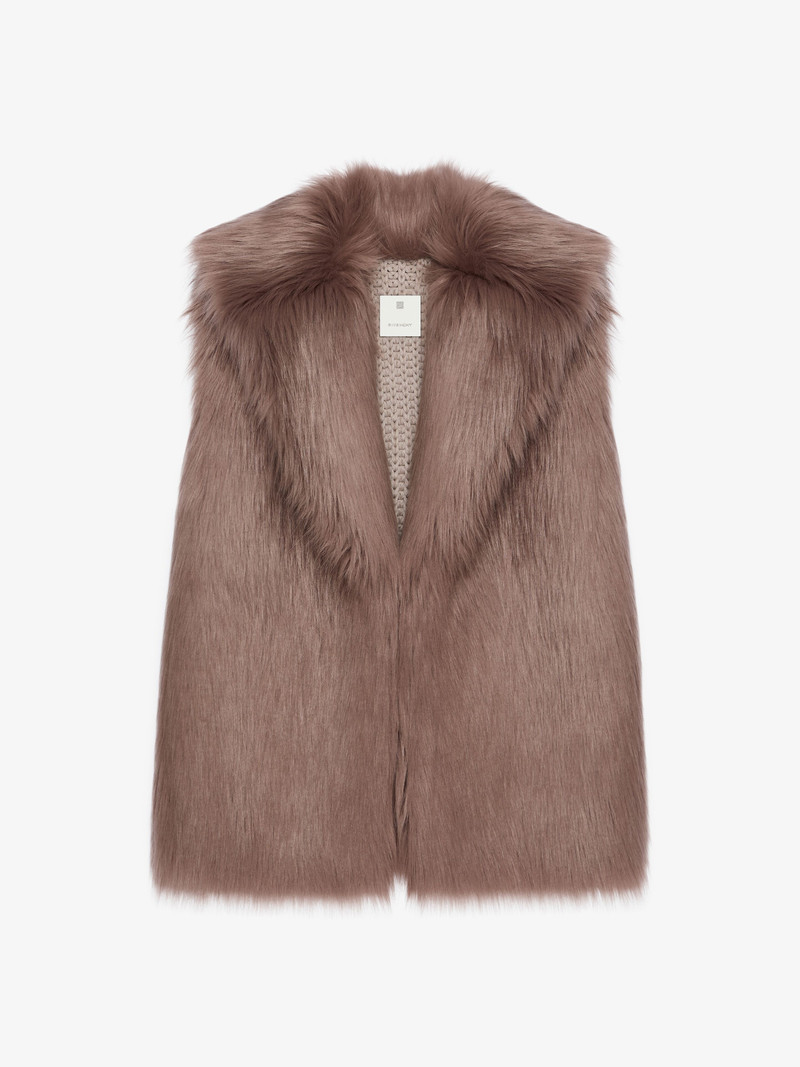 SLEEVELESS JACKET IN FAUX FUR AND KNIT 1