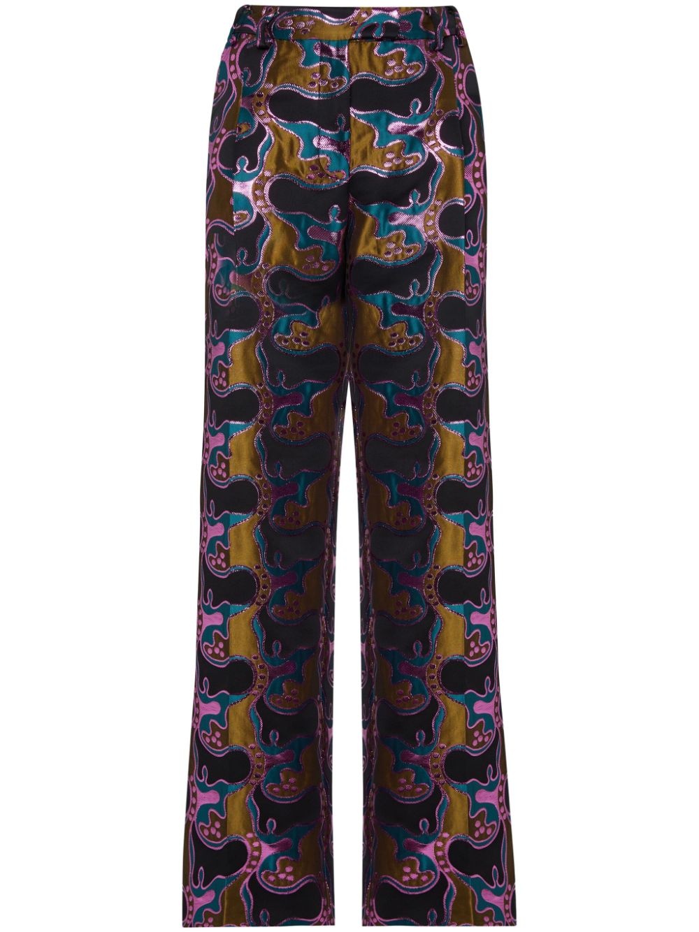 La Comasca patterned-jacquard trousers - 1
