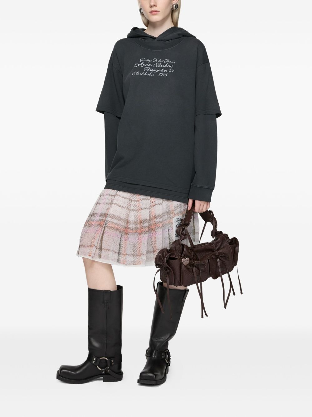 lettering-detail double-layered hoodie - 2