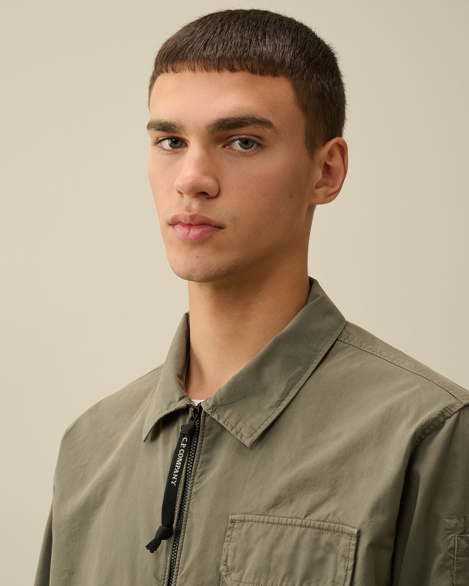 Organic Gabardine Zipped Overshirt - 5