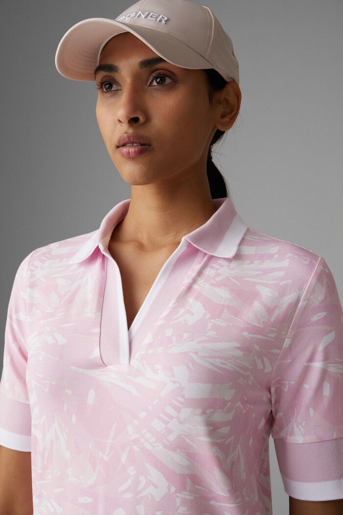 Elonie Functional polo shirt in Pink/White - 4