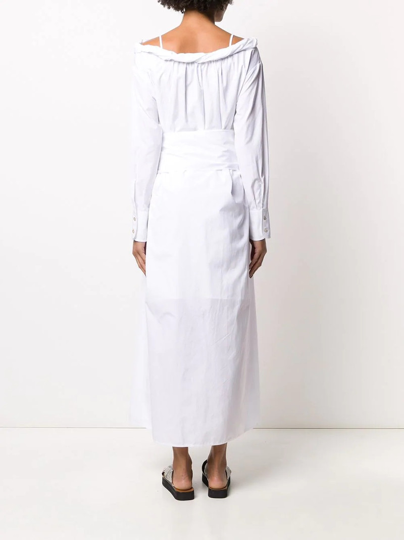 tie-waist button-through midi dress 4