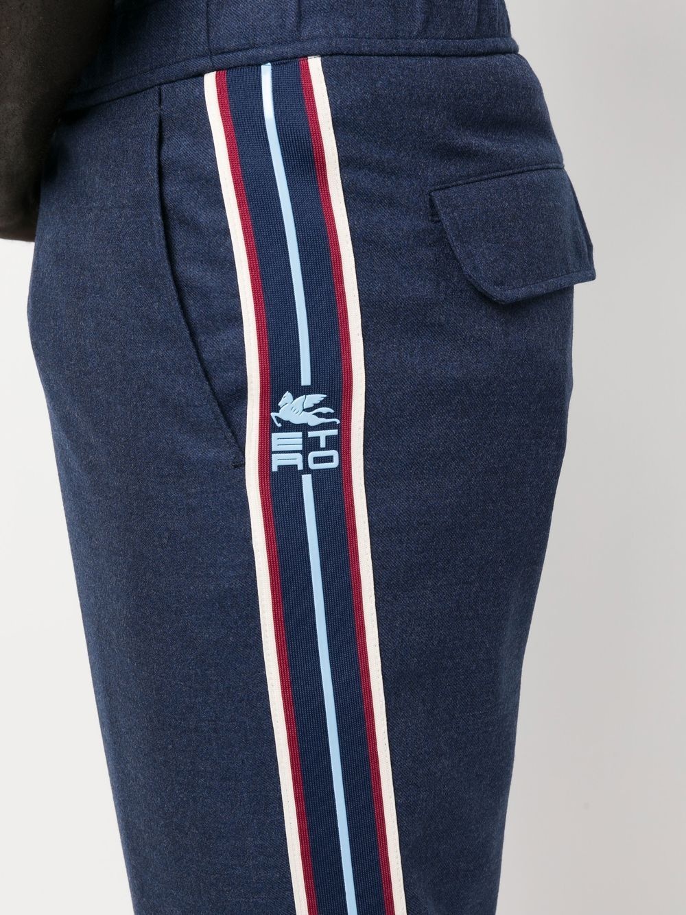 logo-tape virgin wool trousers - 5