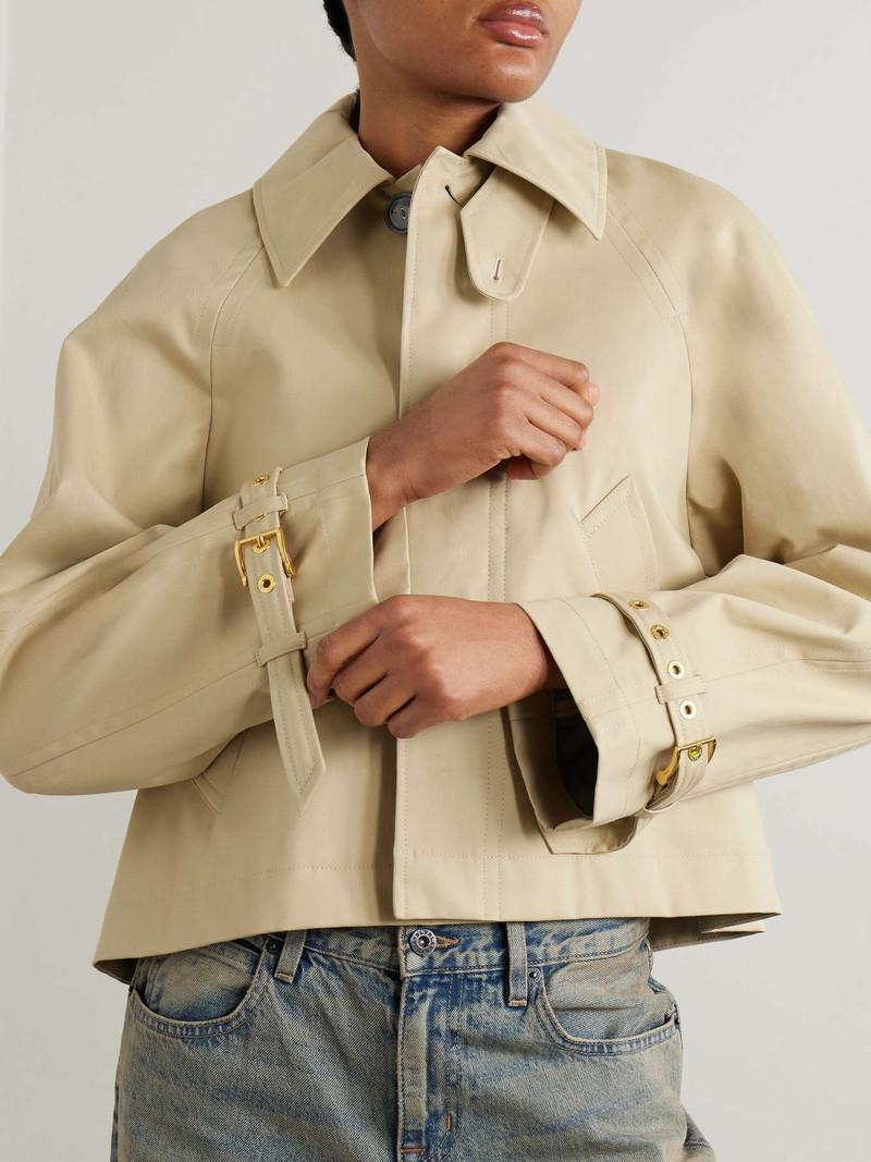 Cropped cotton-canvas jacket Beige 3