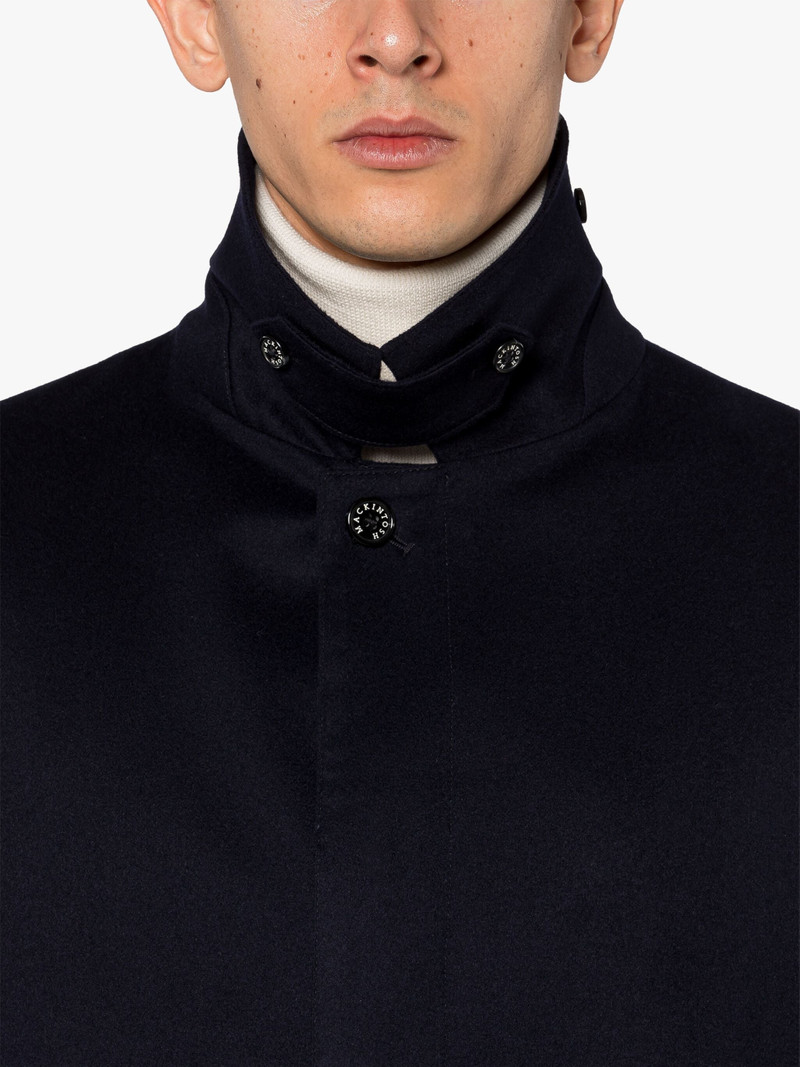 DUNKELD NAVY RAIN SYSTEM CASHMERE 3/4 COAT 5