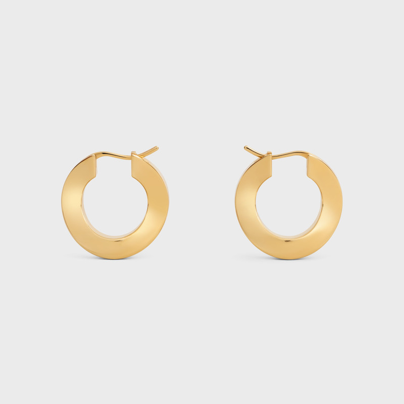 Formes Abstraites Square Hoops in Brass with Gold Finish 1