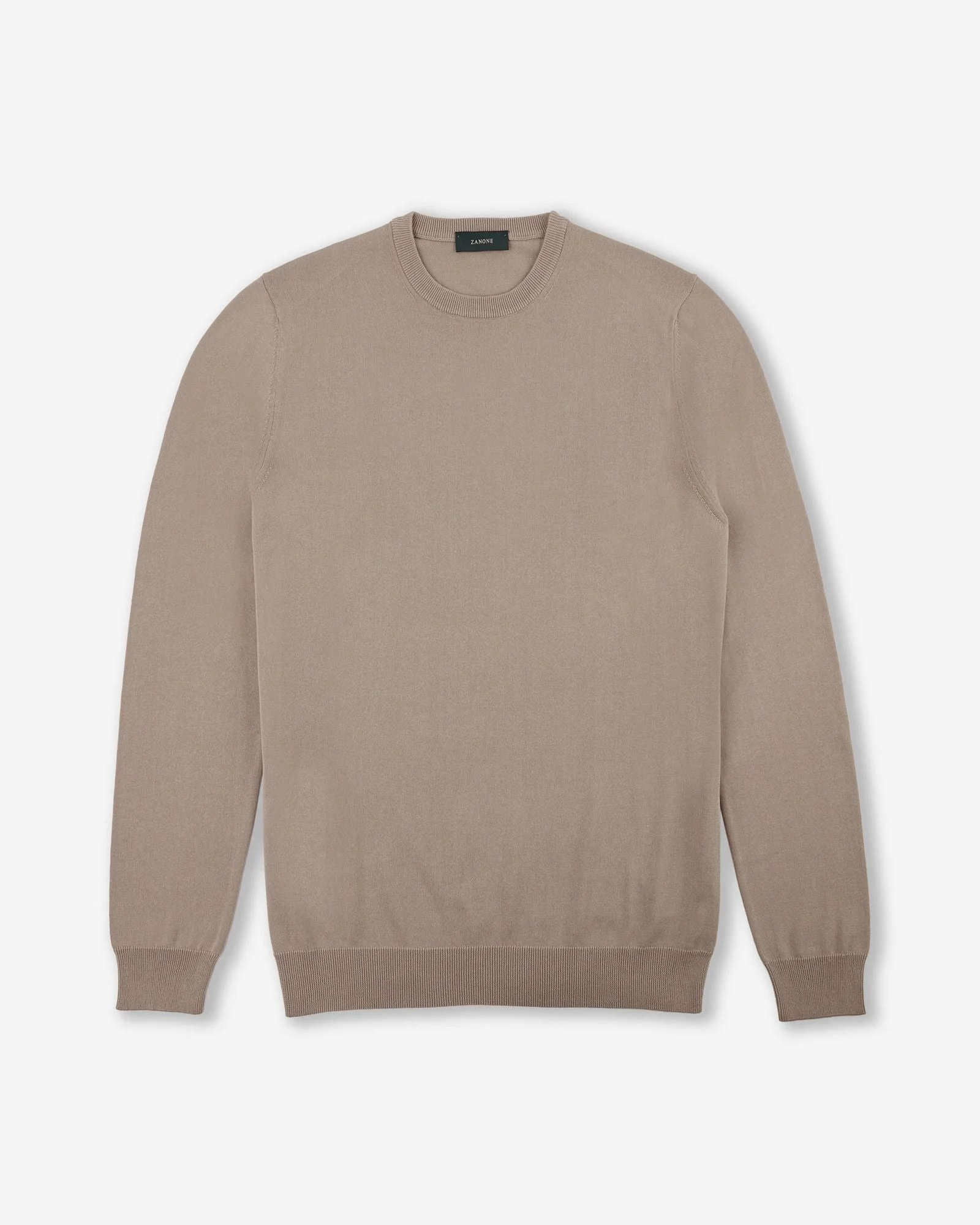 Slim-fit cotton crêpe crewneck jumper - 1