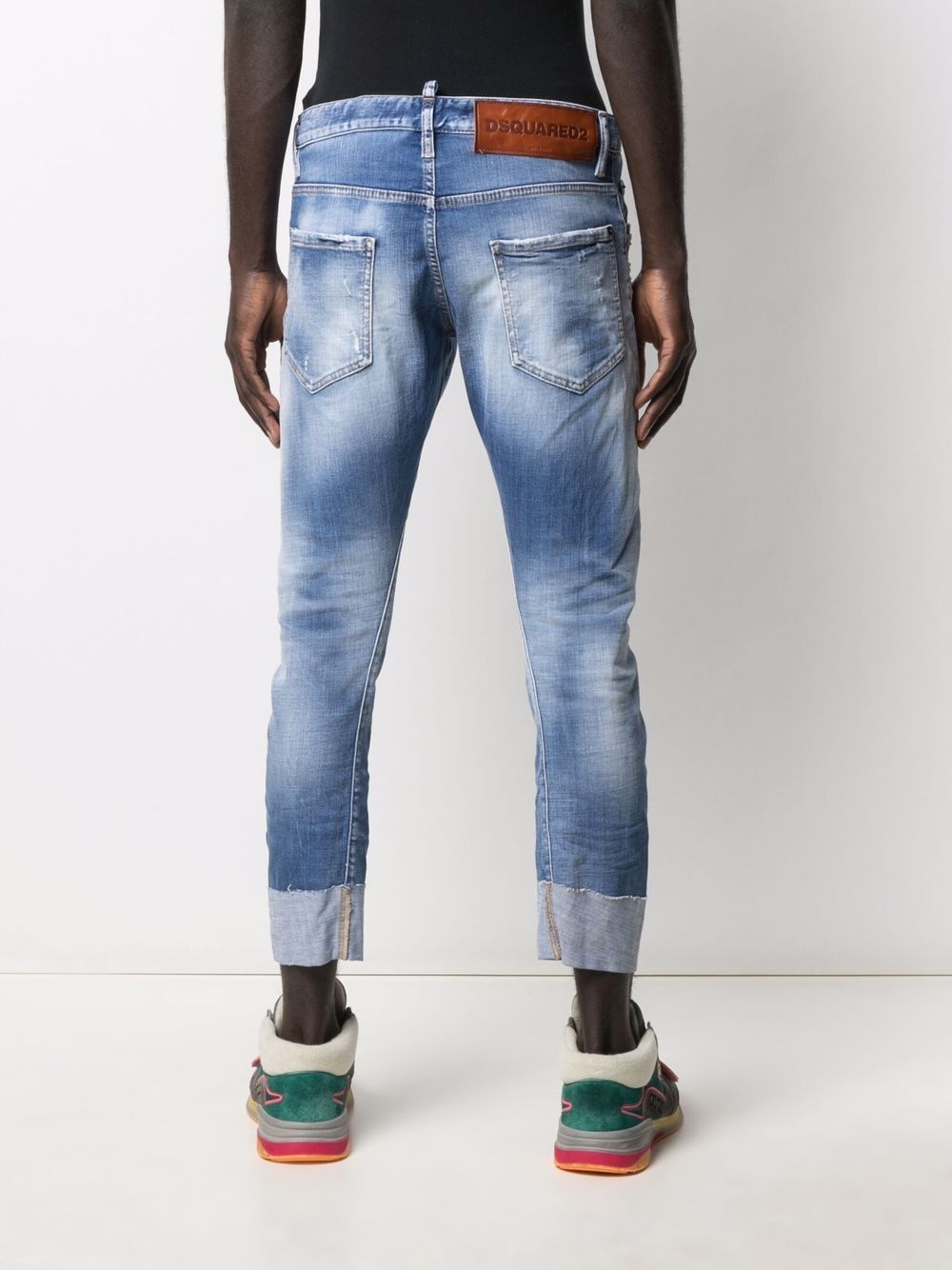 turn-up cropped jeans - 4