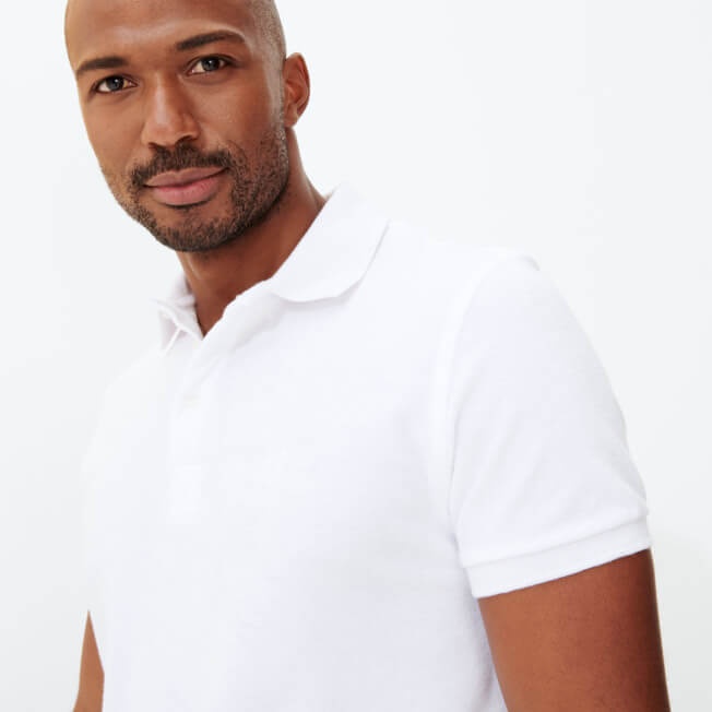 Men Terry Cloth Polo Shirt Solid - 5