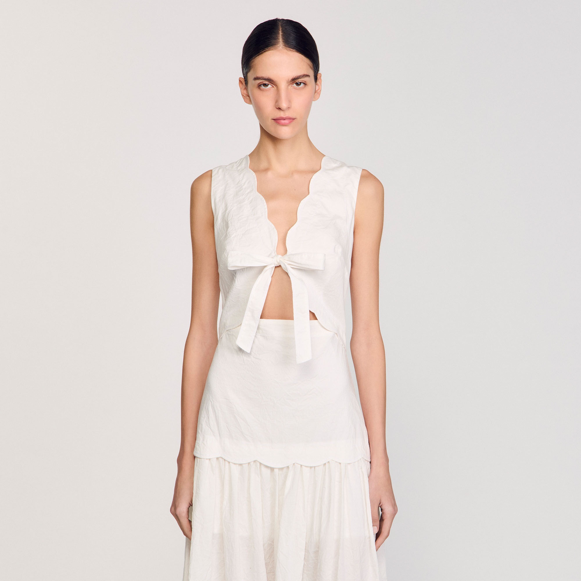 CRINKLED MAXI DRESS WITH BOW - 4