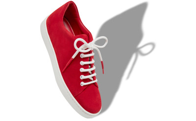 Manolo Blahnik Red Suede Low Cut Sneakers outlook