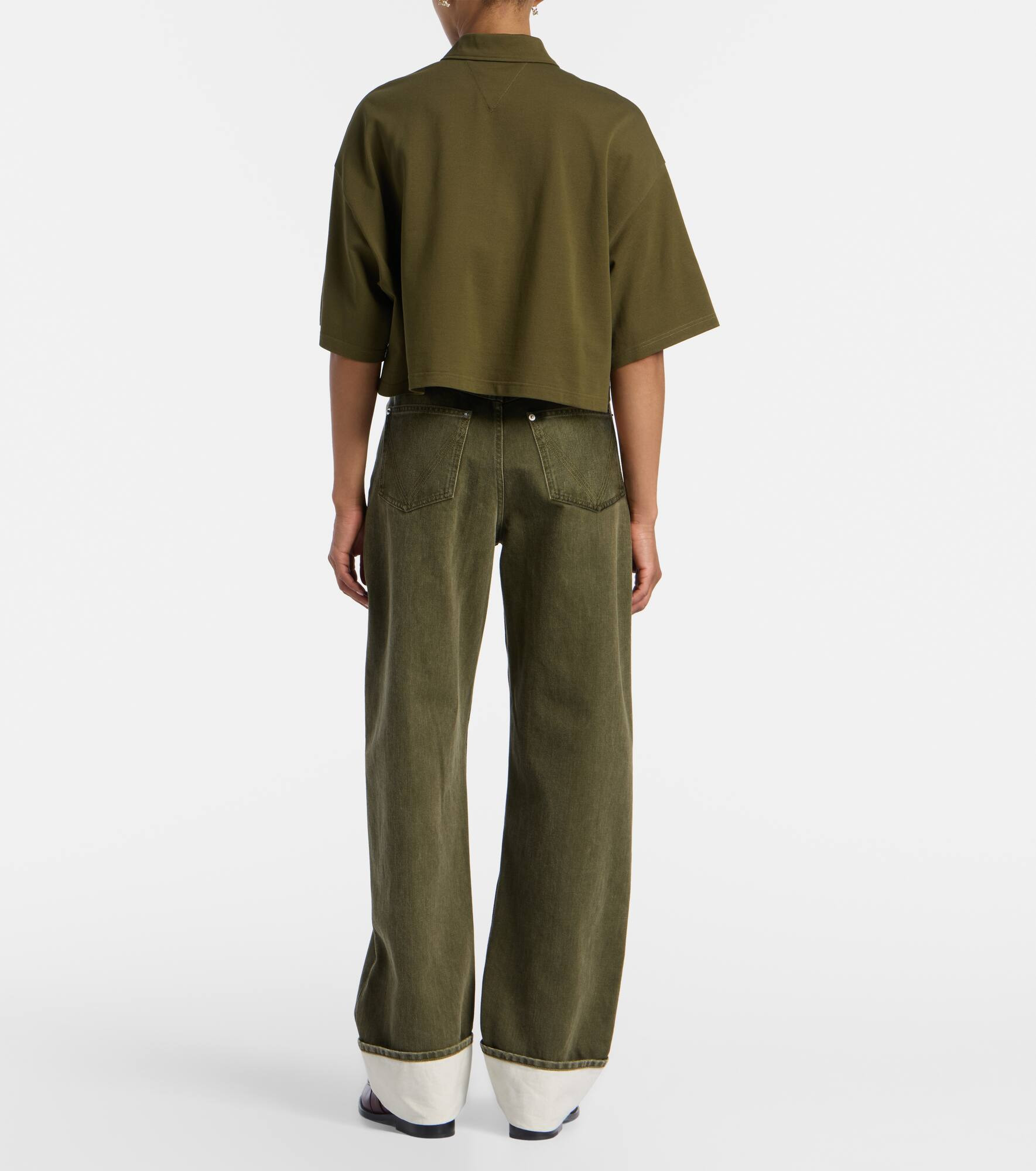 Cropped cotton polo shirt - 3