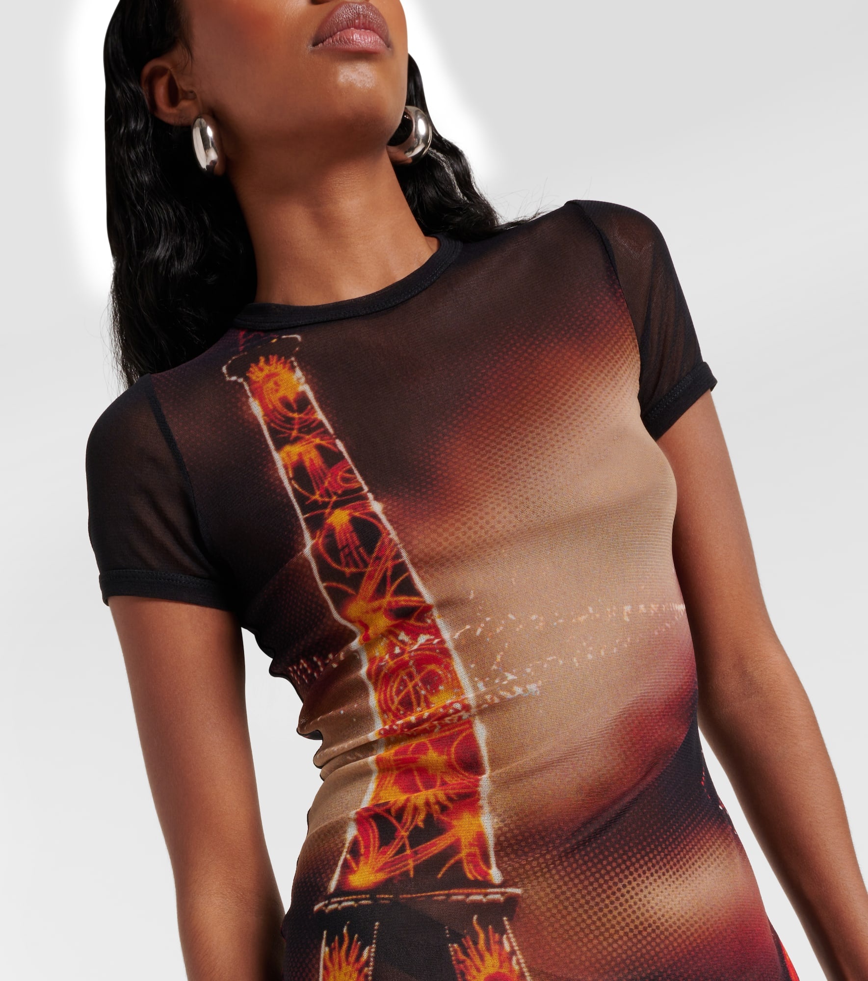 Pigalle printed mesh minidress - 4
