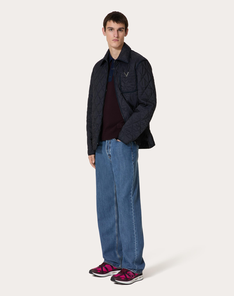 Valentino QUILTED NYLON SHIRT JACKET WITH METALLIC V DETAIL outlook