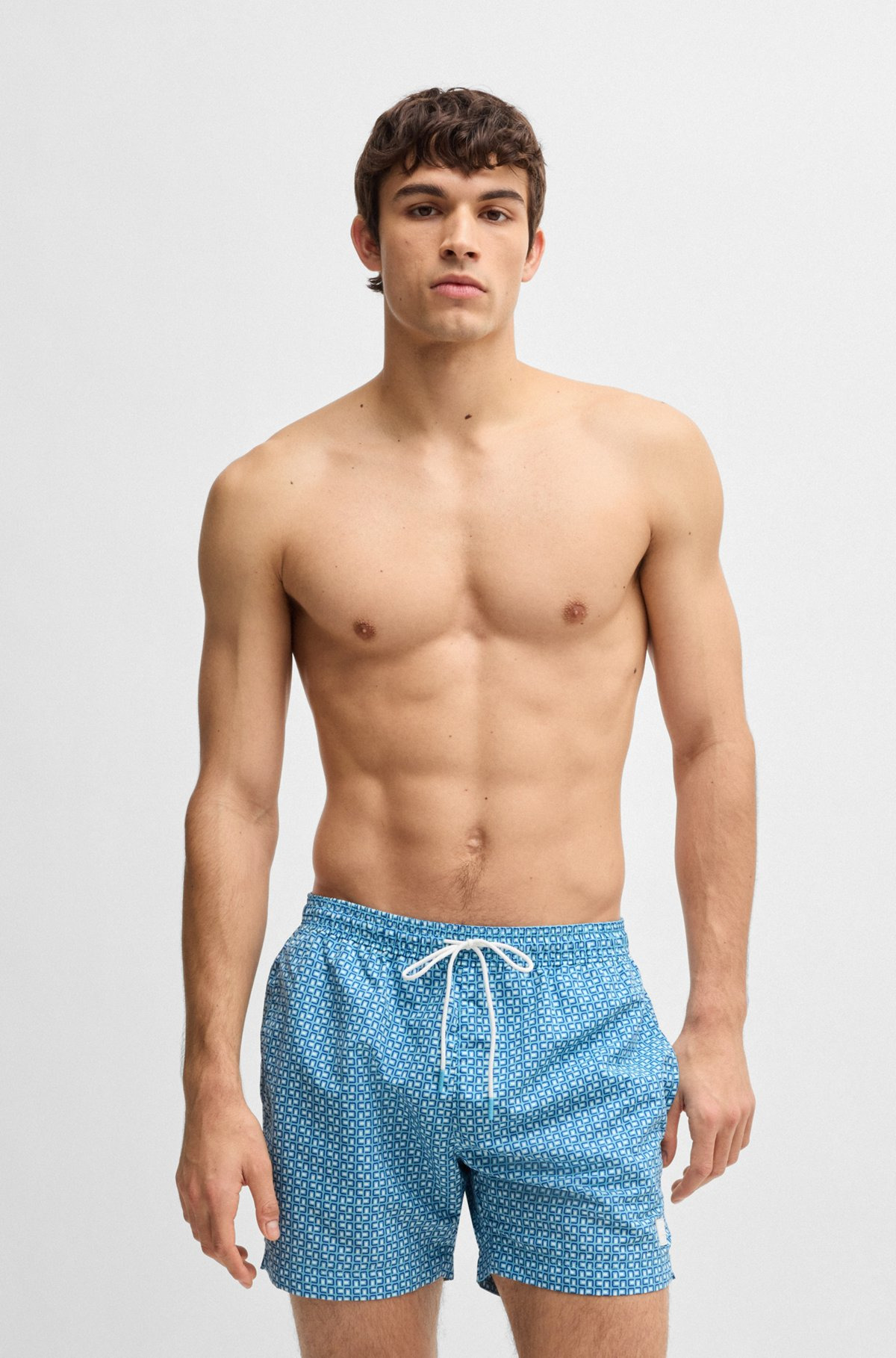 DRAWSTRING-WAIST SWIM SHORTS WITH ALL-OVER PRINT - 2